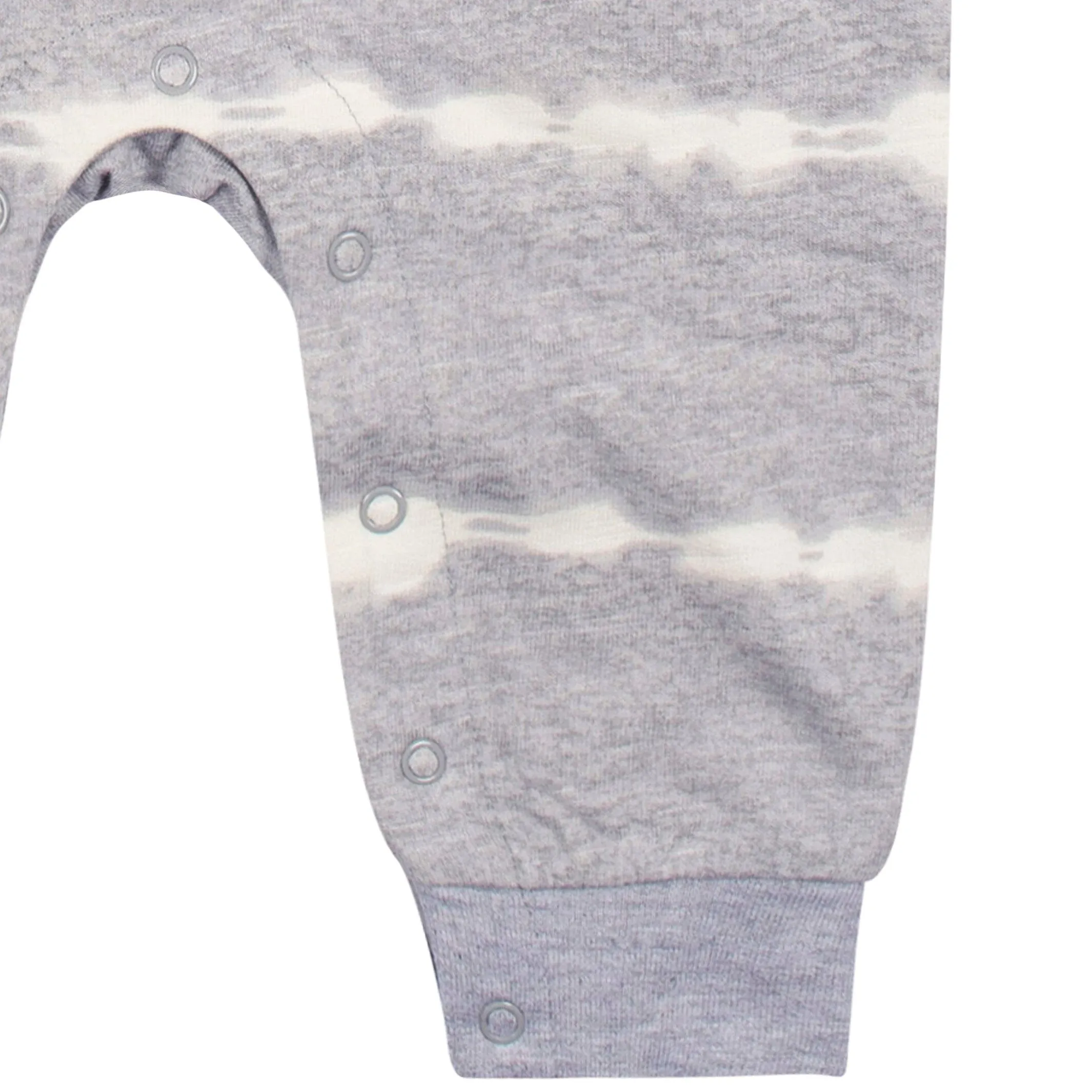 2-Pack Baby Boys Light Gray Tie Dye & Striped Raglan Sleeve Romper