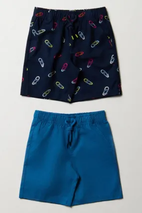 2 Pack Skateboard Shorts Blue & Navy