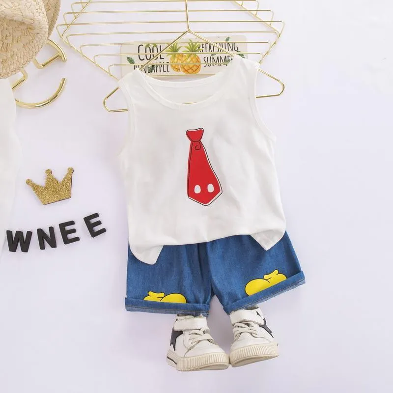 2-piece Cartoon Design Vest & Shorts for Children Boy