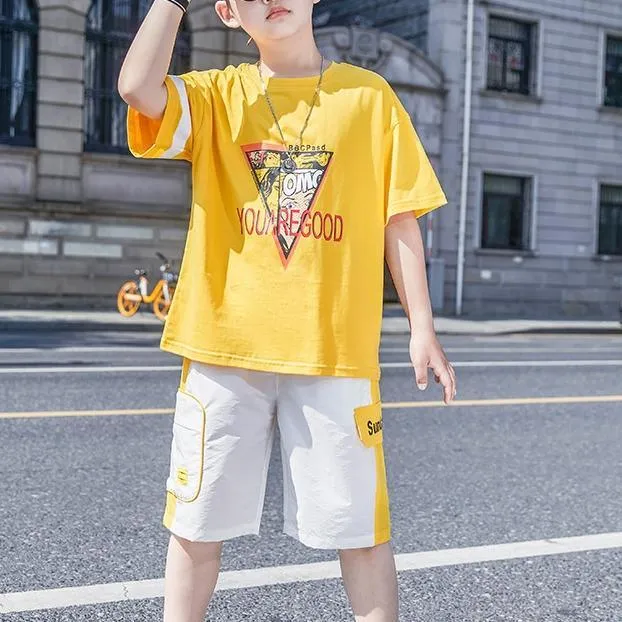 2-piece Letter Pattern T-shirt and Shorts Sets for Boy