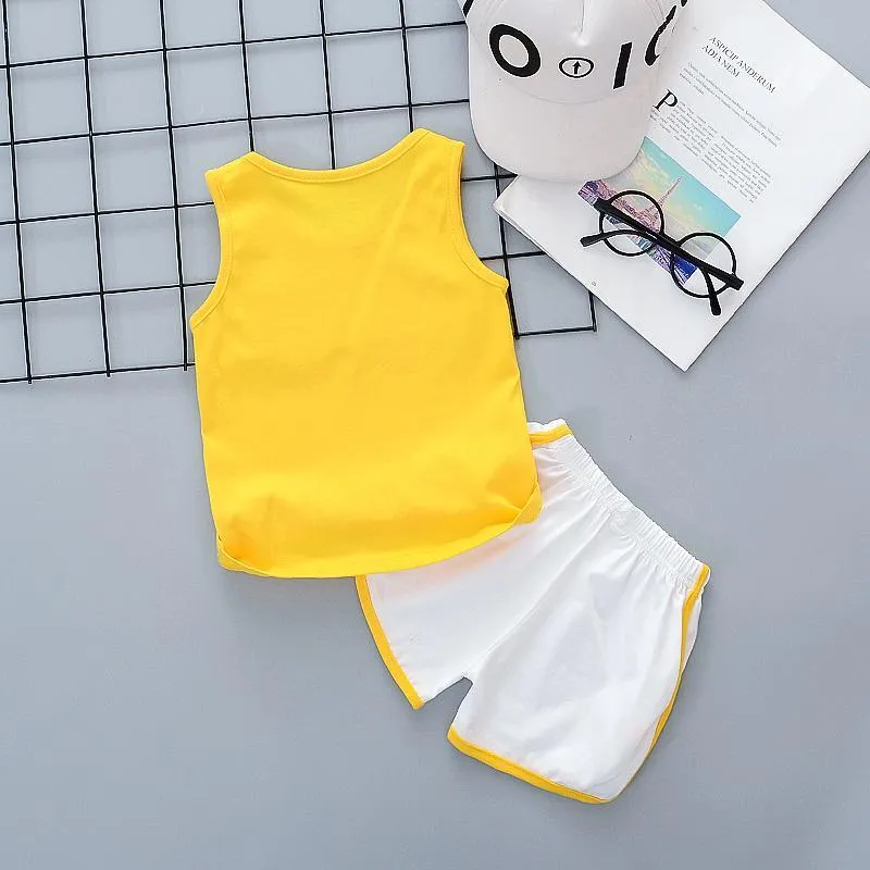 2-piece Letter Pattern Vest & Shorts for Children Boy