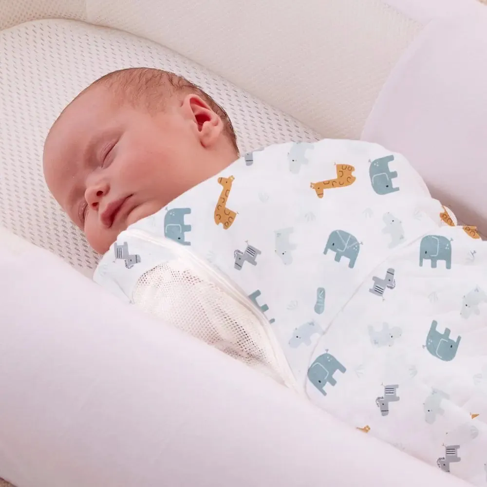 2.5 Tog Swaddle to Sleep Bag - Animal Safari