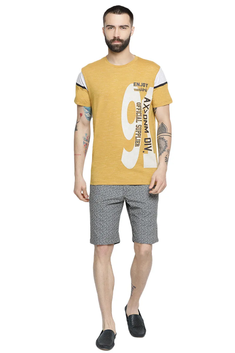 Axmann Printed Round Neck Casual T-Shirt