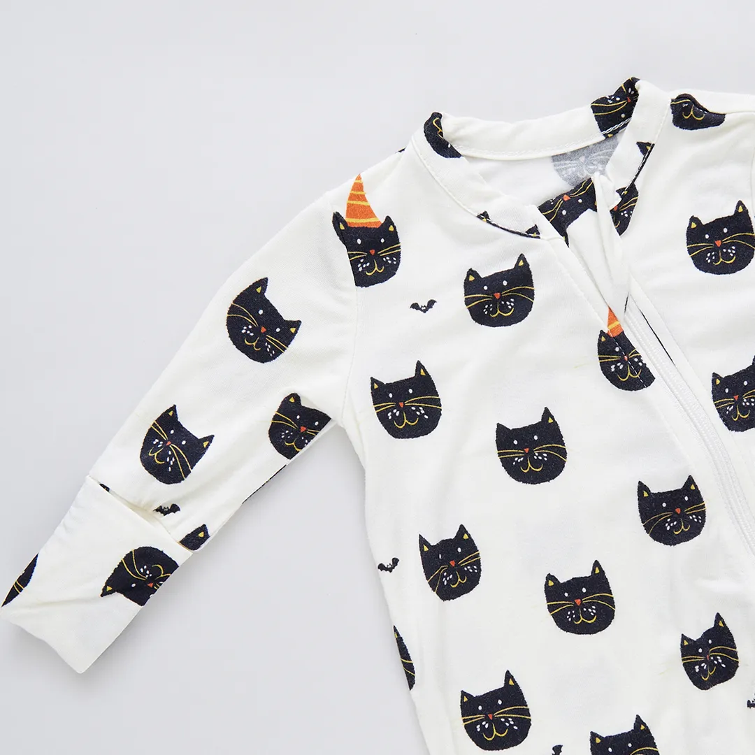 Baby Bamboo Romper - Halloween Kittens