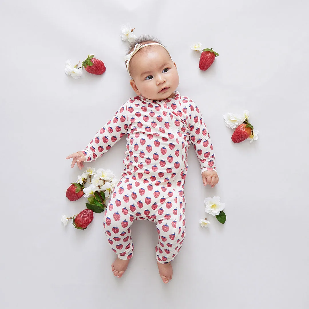 Baby Bamboo Romper - Petite Strawberries