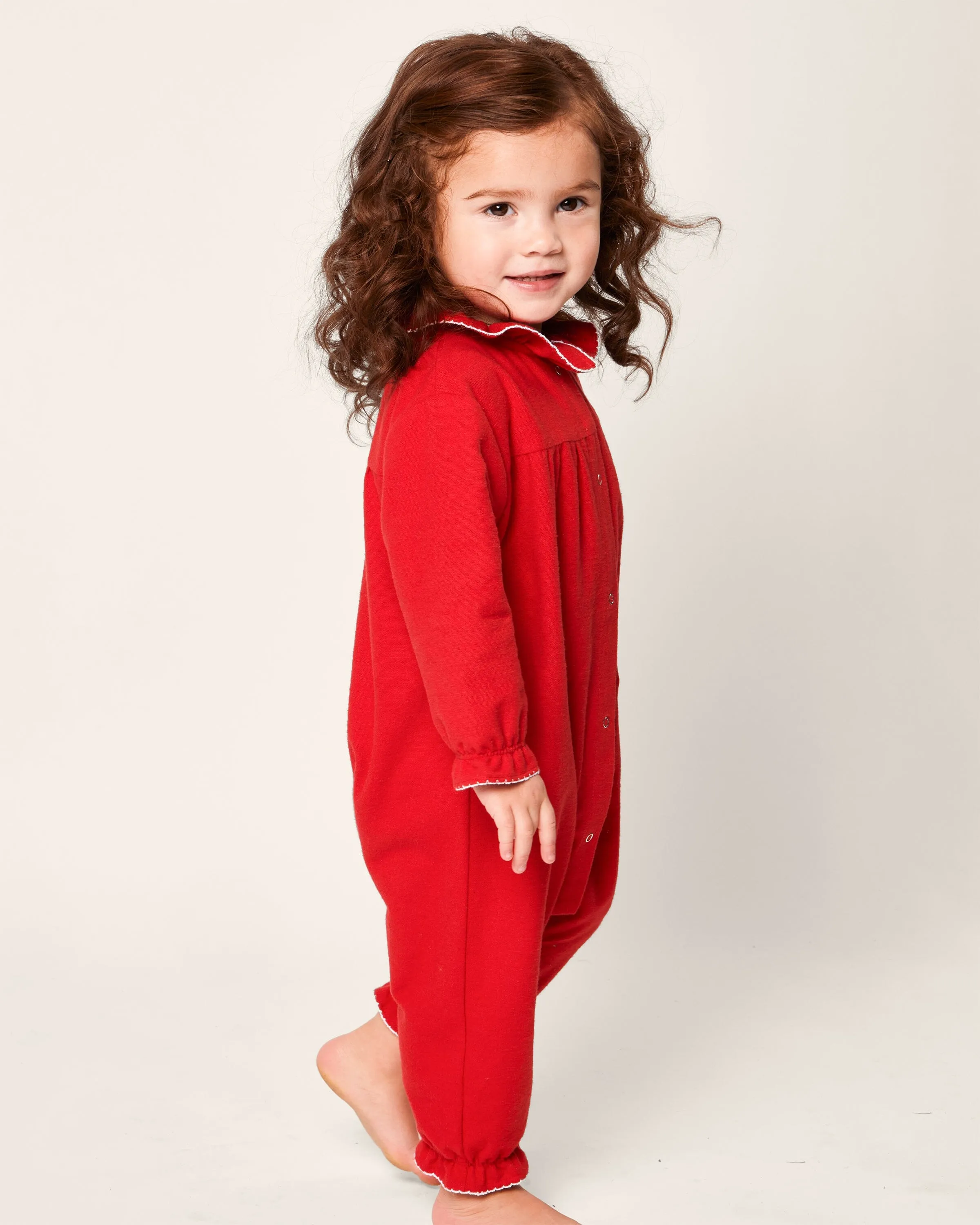 Baby's Flannel Madeline Romper | Red