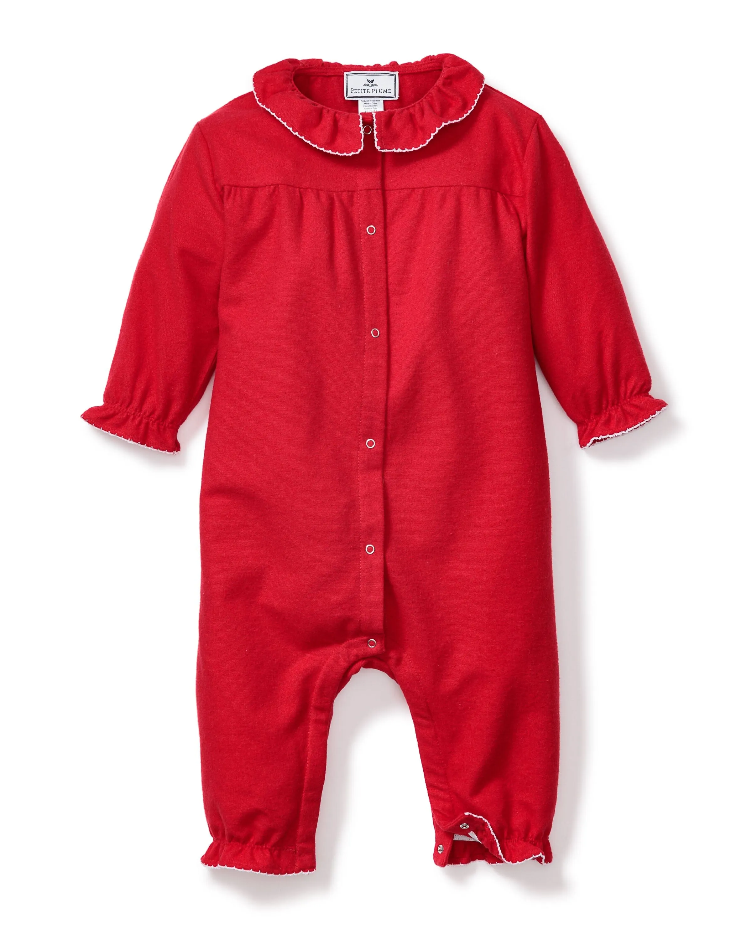 Baby's Flannel Madeline Romper | Red