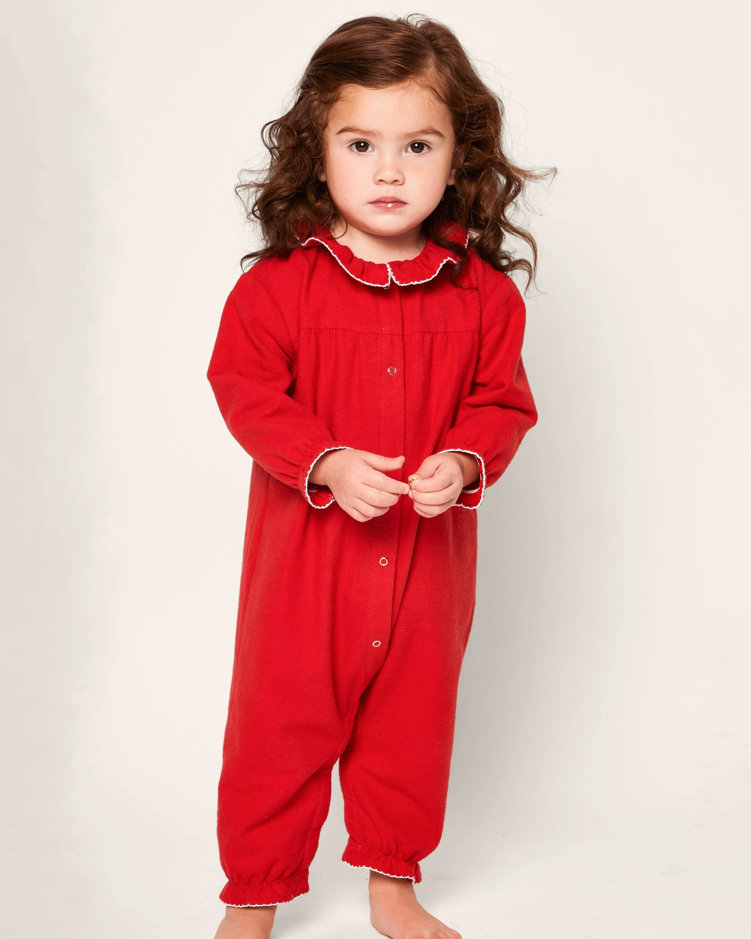 Baby's Flannel Madeline Romper | Red