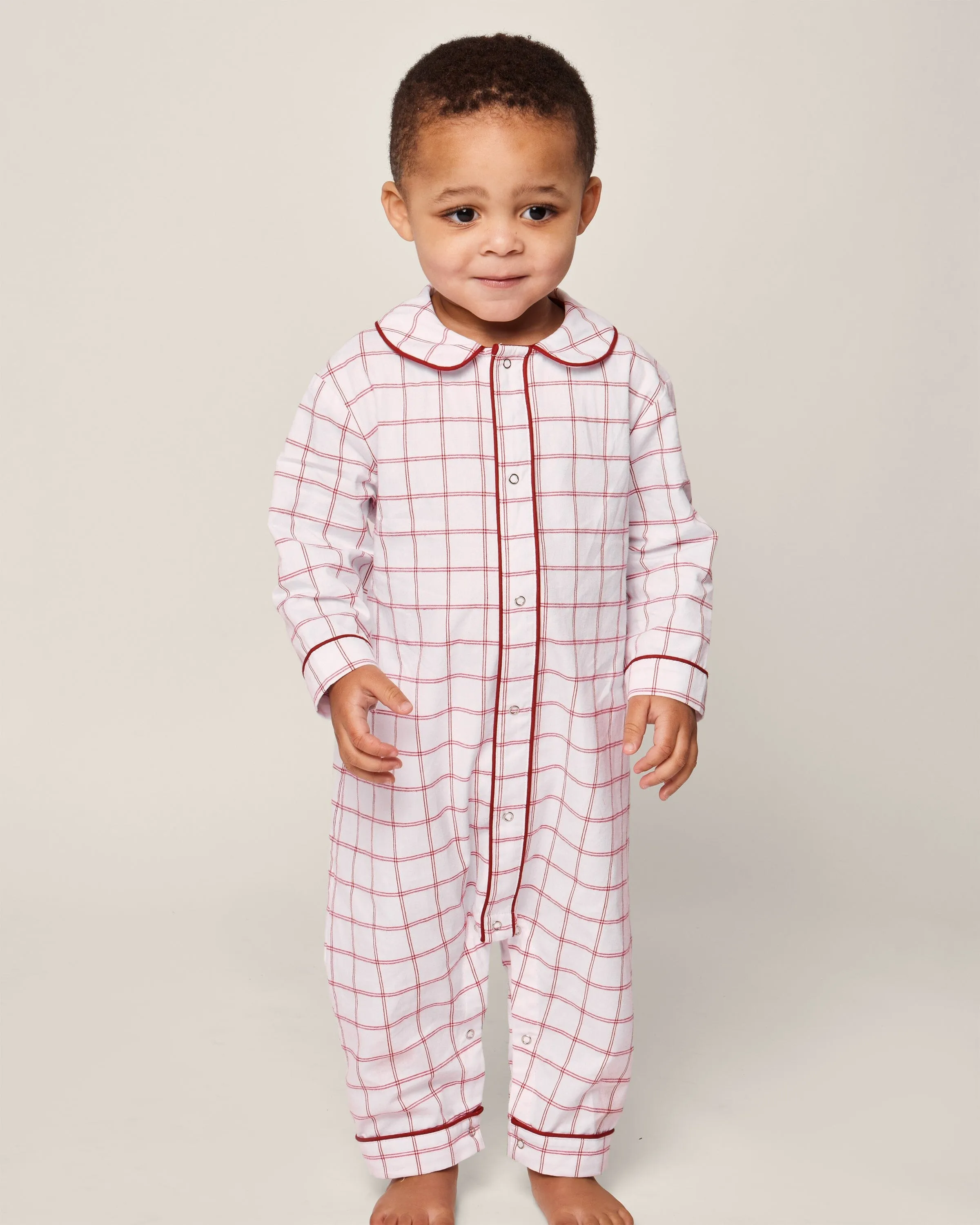 Baby's Twill Cambridge Romper | Garnet Tattersall