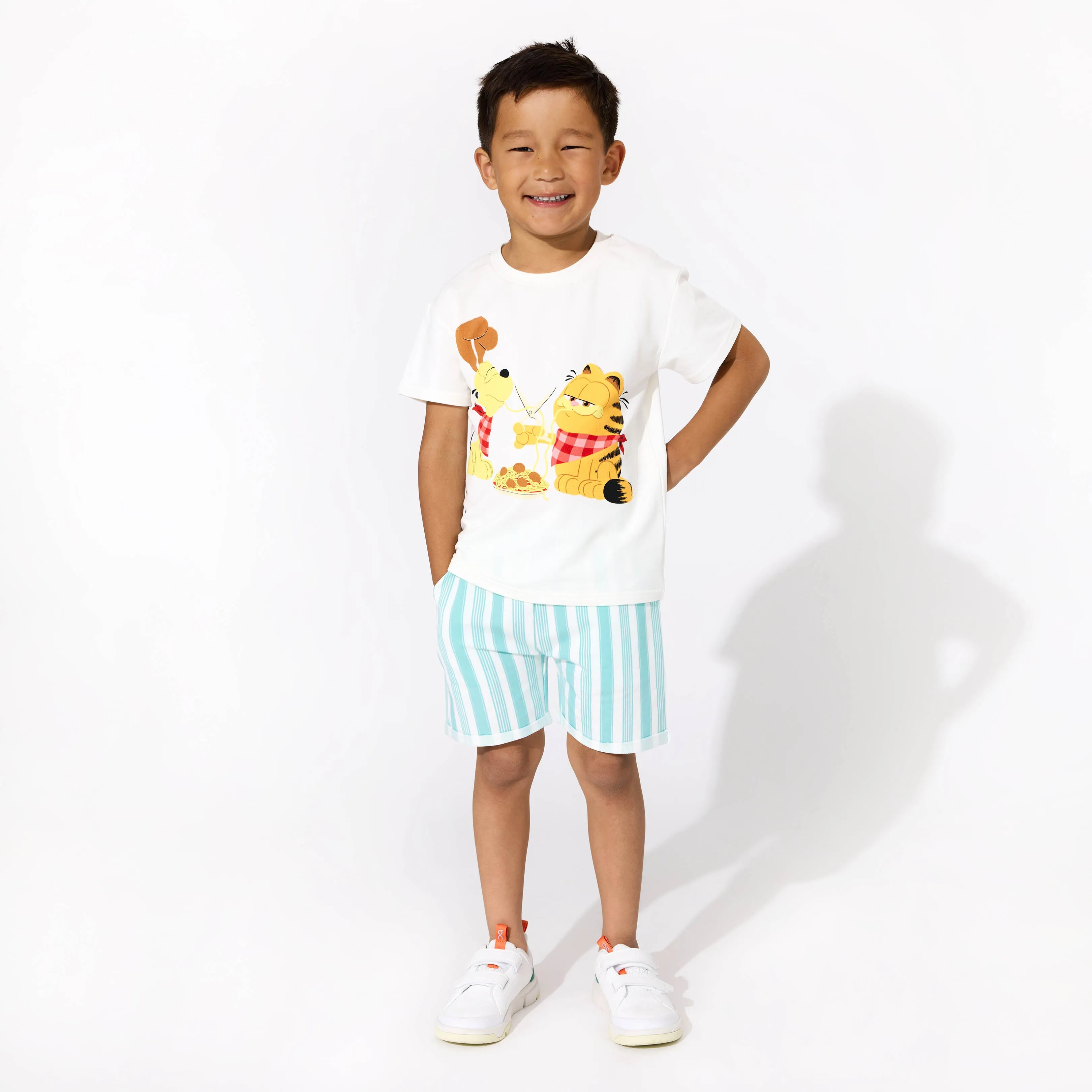 Blue Stripes Bamboo Terry Kids Daywear Shorts