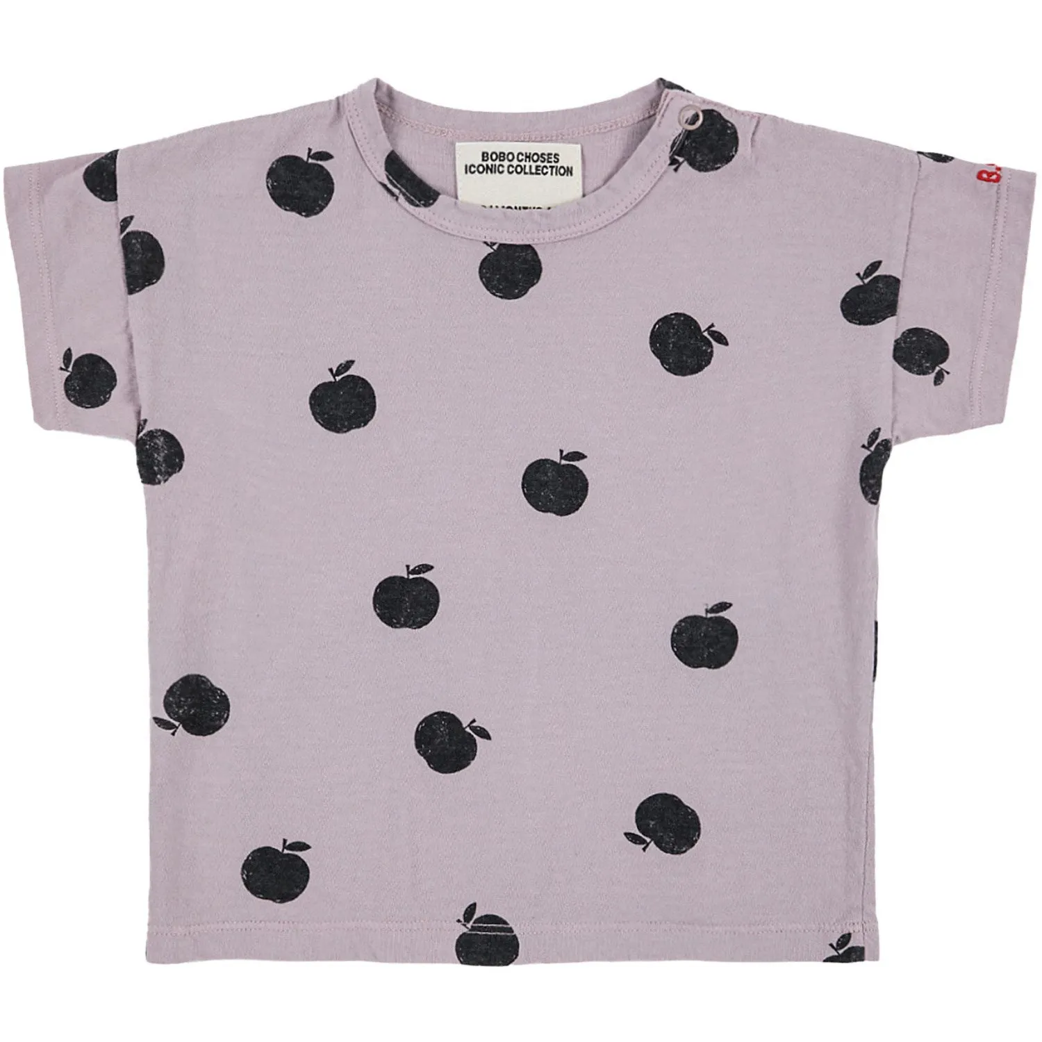 Bobo Choses Lavender Poma All Over Short Sleeve T-Shirt