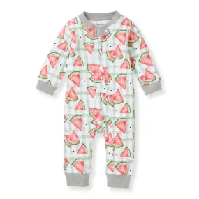 Burt's Bees Organic Baby One-Piece Footless Sleep & Play Mini Watermelon Check