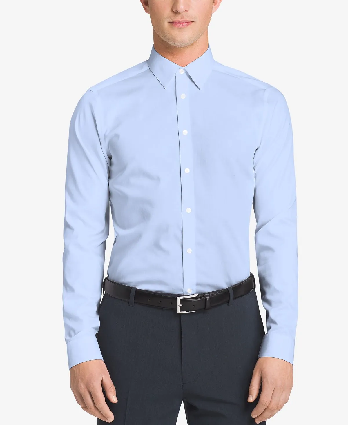 Calvin Klein Men's Non-Iron Herringbone Slim Fit Dress Shirt