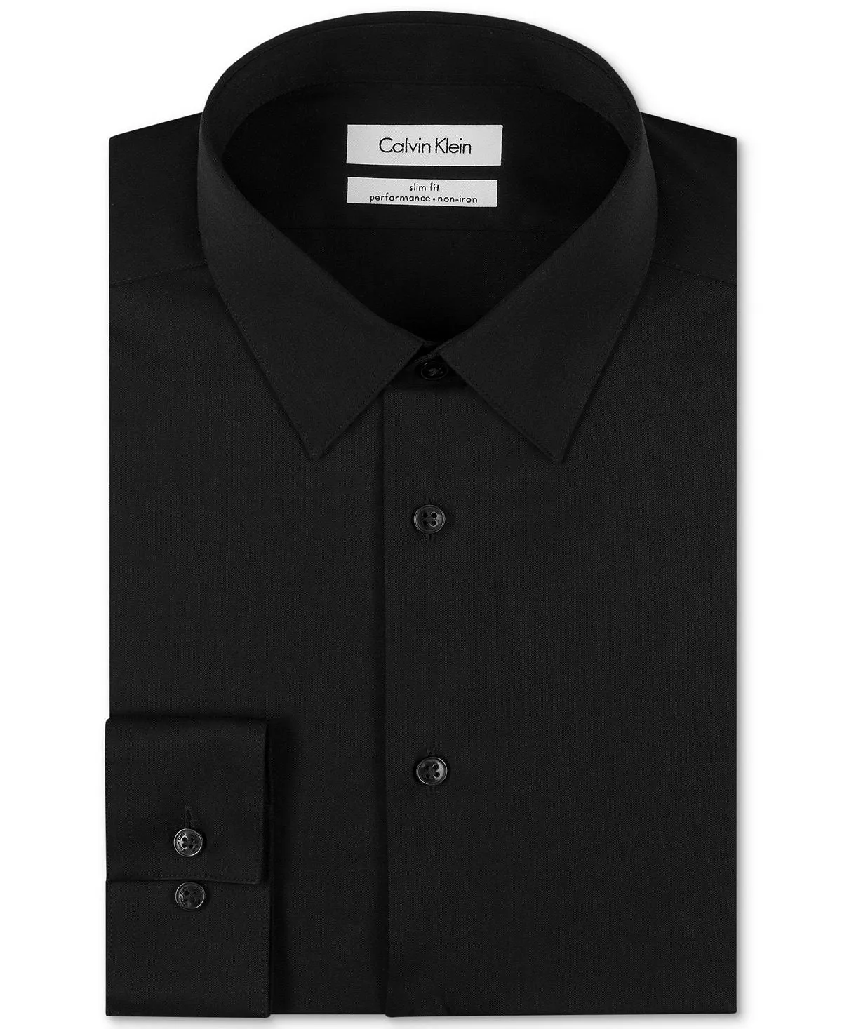 Calvin Klein Men's Non-Iron Herringbone Slim Fit Dress Shirt