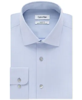 Calvin Klein Men's STEEL Classic Fit Herringbone Dress Shirt Without Iron Trim