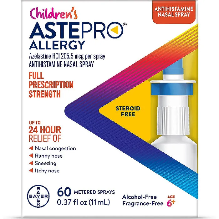 Children's Astepro Allergy Nasal Spray 24-Hour Allergy Relief, Nasal Congestion, Runny Nose, 60 Metered Sprays