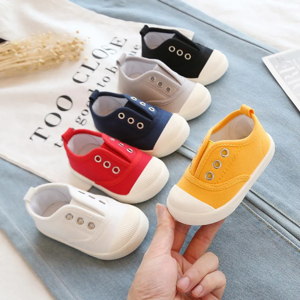 Children's Canvas Shoes Solid Simple Shoes Unisex Neutral Wholesale Baby Shoes Suppliers