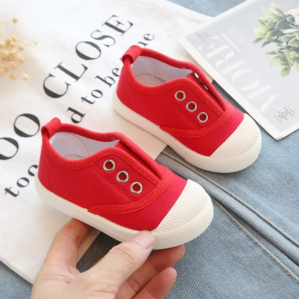 Children's Canvas Shoes Solid Simple Shoes Unisex Neutral Wholesale Baby Shoes Suppliers