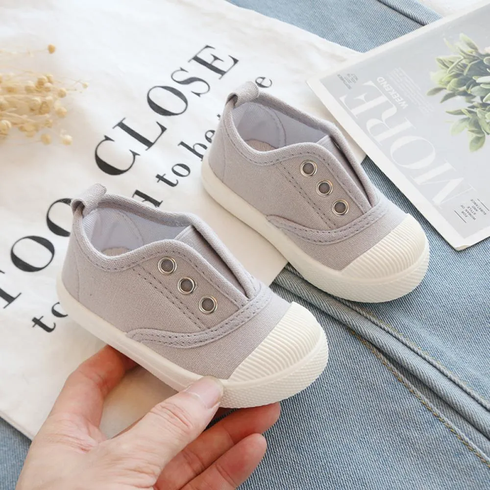 Children's Canvas Shoes Solid Simple Shoes Unisex Neutral Wholesale Baby Shoes Suppliers