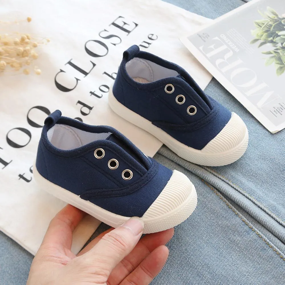 Children's Canvas Shoes Solid Simple Shoes Unisex Neutral Wholesale Baby Shoes Suppliers