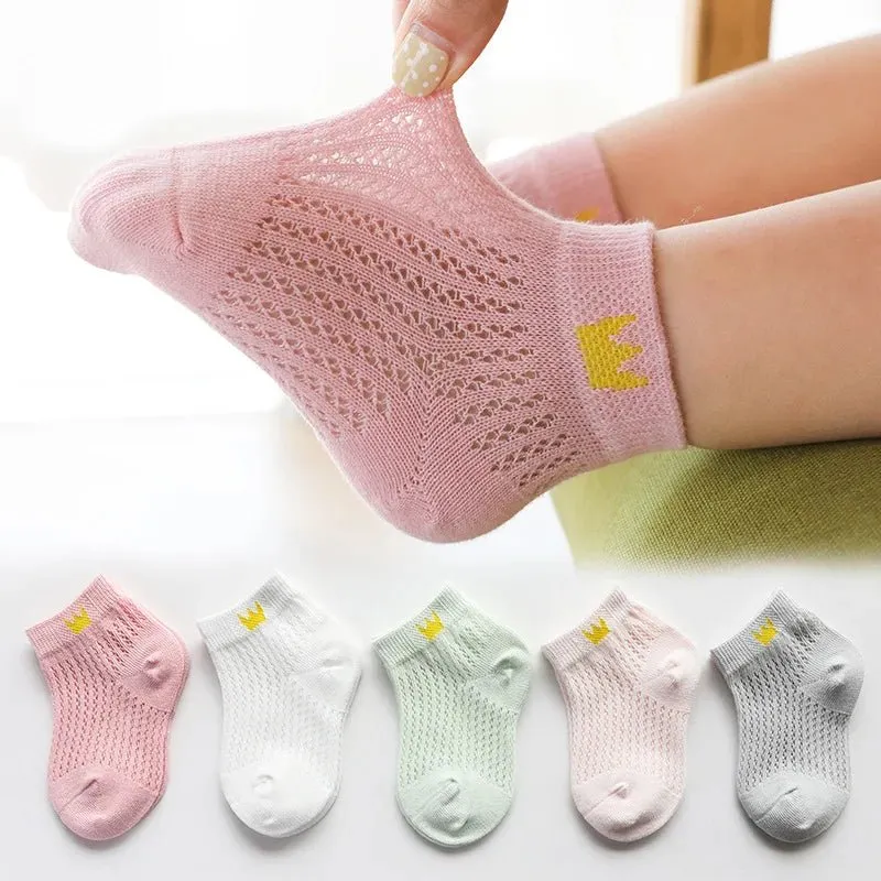 Children's Cotton Socks - 5 Pairs/Lot Soft, Cozy, Breathable for 1-12Y