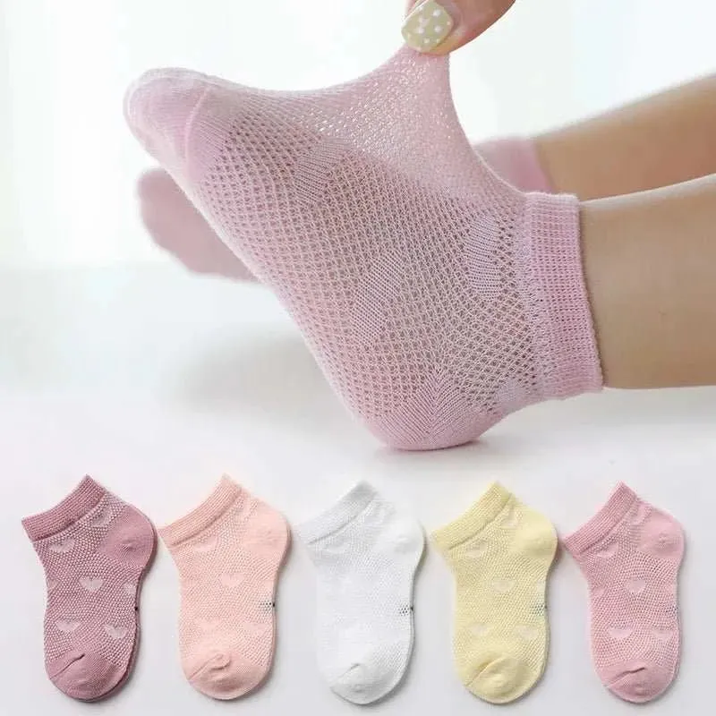 Children's Cotton Socks - 5 Pairs/Lot Soft, Cozy, Breathable for 1-12Y