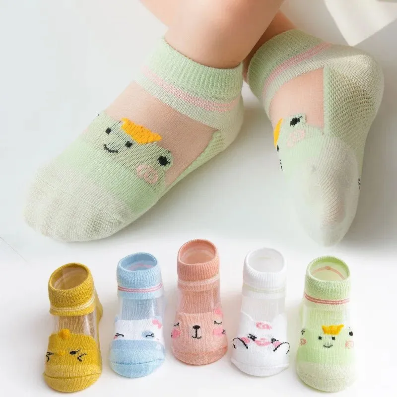 Children's Cotton Socks - 5 Pairs/Lot Soft, Cozy, Breathable for 1-12Y