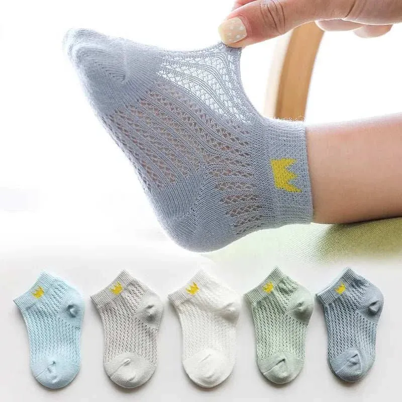 Children's Cotton Socks - 5 Pairs/Lot Soft, Cozy, Breathable for 1-12Y