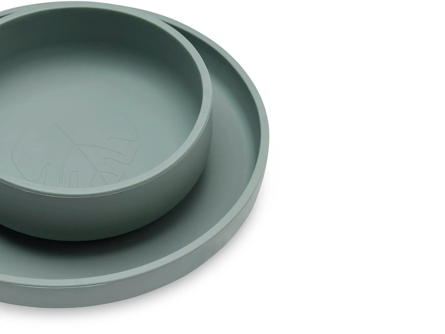 Children's Dinner Set Silicone - Ash Green - 4 Pack