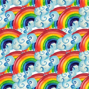 Children's Fabric, Rainbow Fabric, Cotton or Fleece, 3650