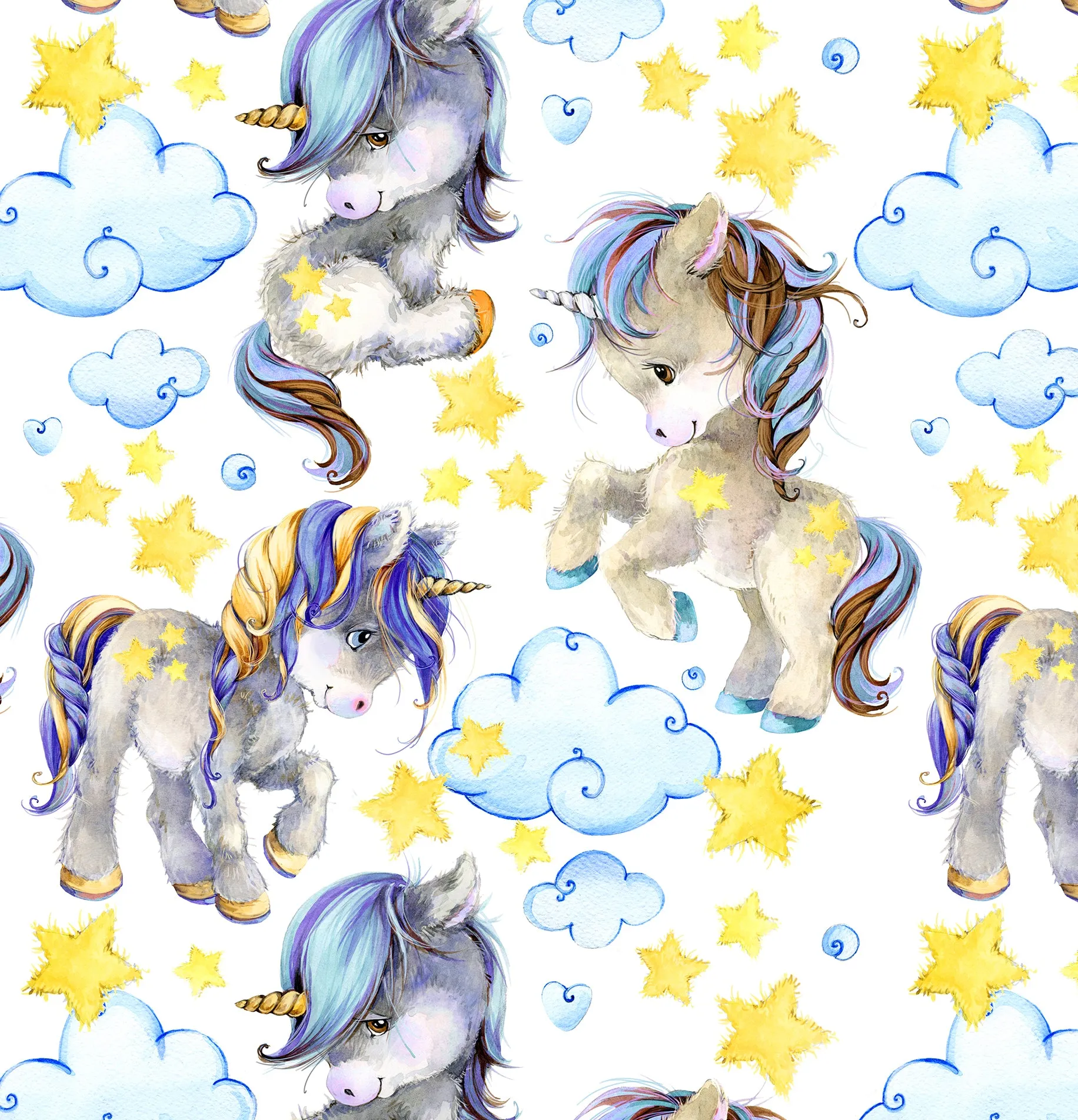 Children's Fabric, Unicorn Fabric, Cotton or Fleece, 2281