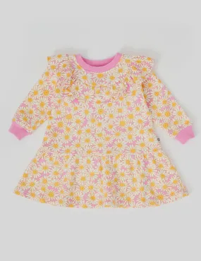 Daisy Meadow Frill Yolk Dress - Fairy Floss Golden