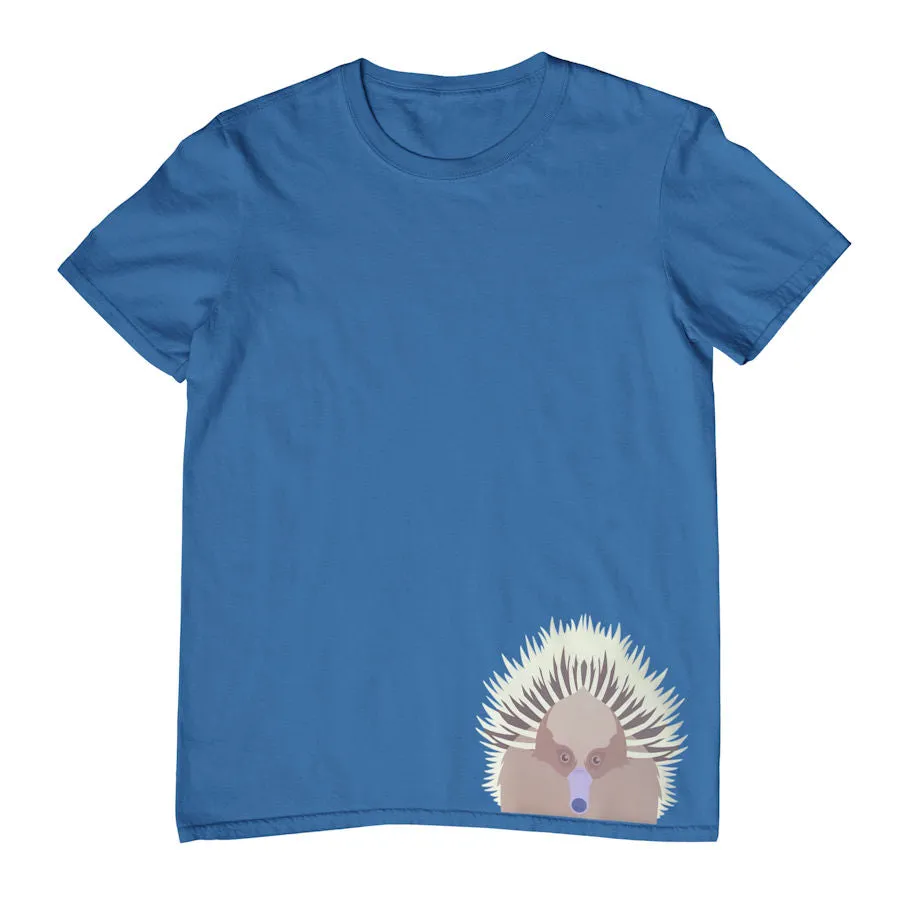 Echidna Face Hem Print Childrens T-Shirt (Various Colours)