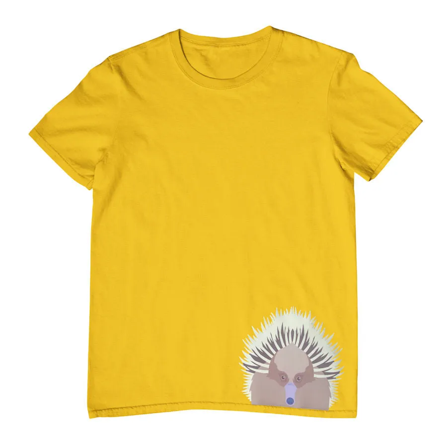 Echidna Face Hem Print Childrens T-Shirt (Various Colours)