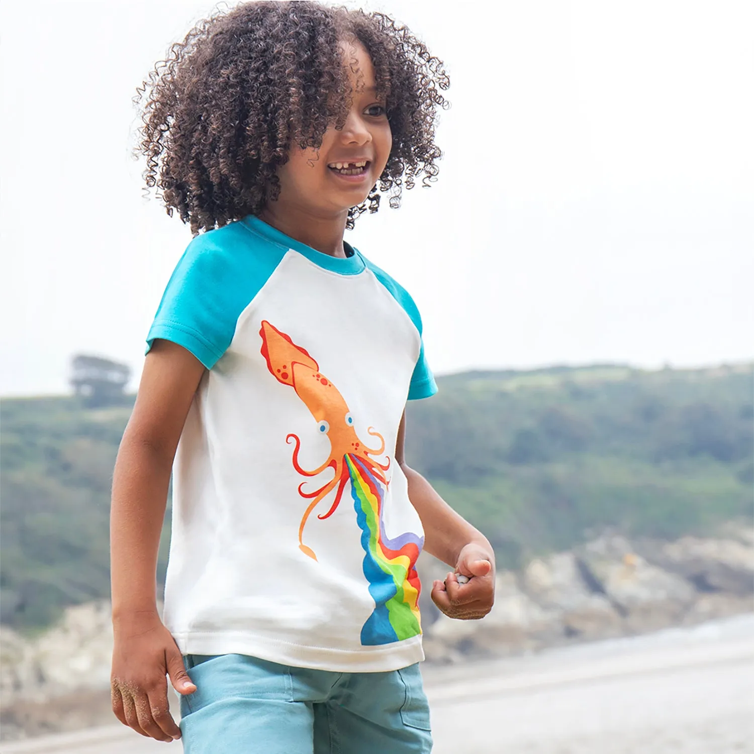 Frugi Robbie Raglan T-Shirt - Squid