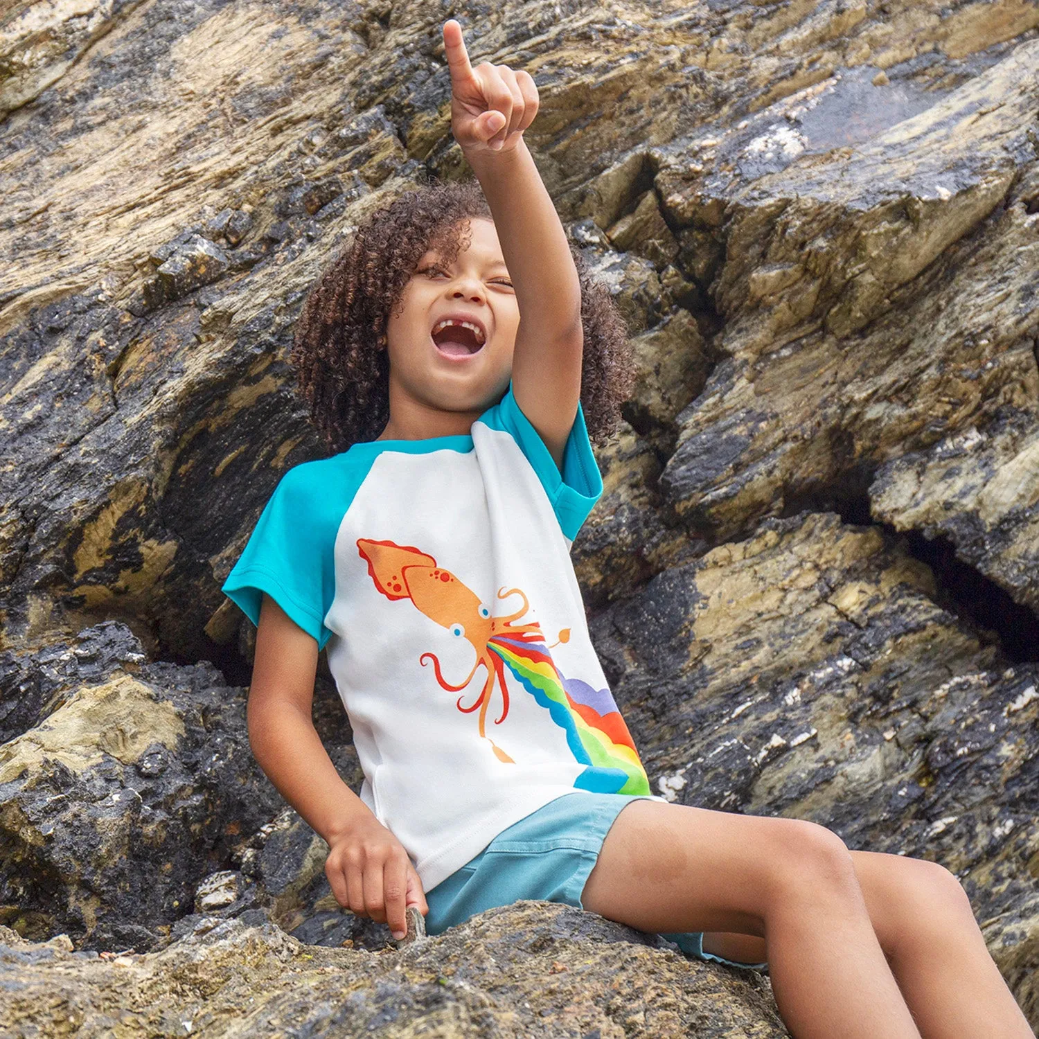 Frugi Robbie Raglan T-Shirt - Squid