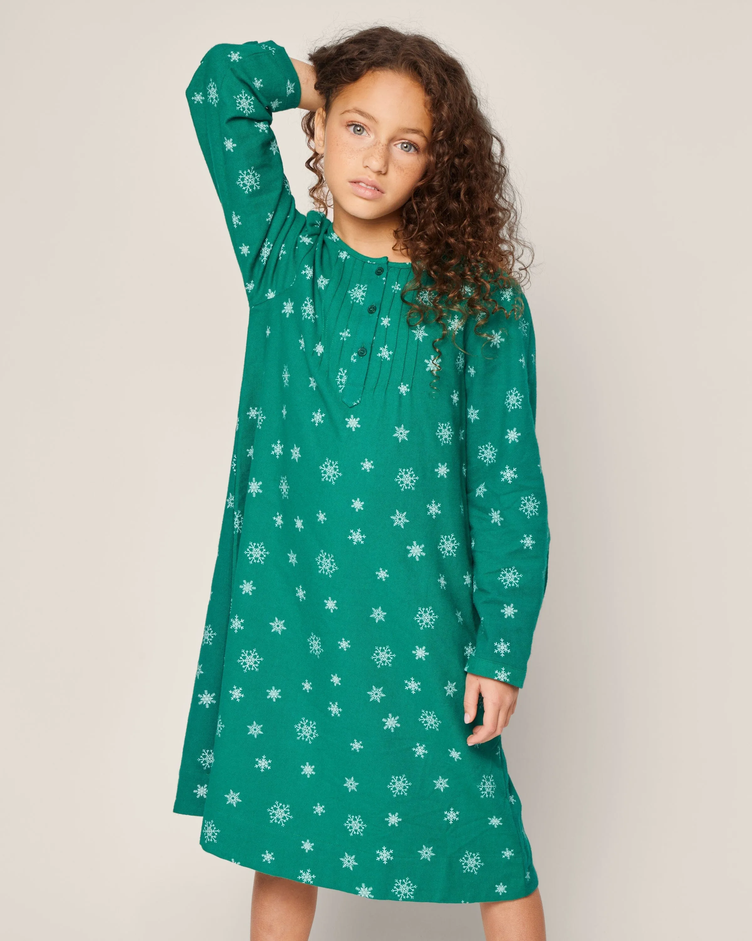 Girl's Flannel Beatrice Nightgown | Emerald Wonderland