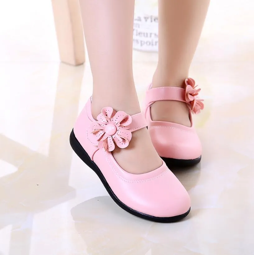 Girls Leather Shoes for Children Wedding Dress Princess School Shoes