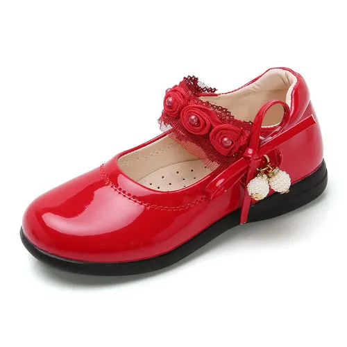 Girls Leather Shoes for Children Wedding Dress Princess School Shoes