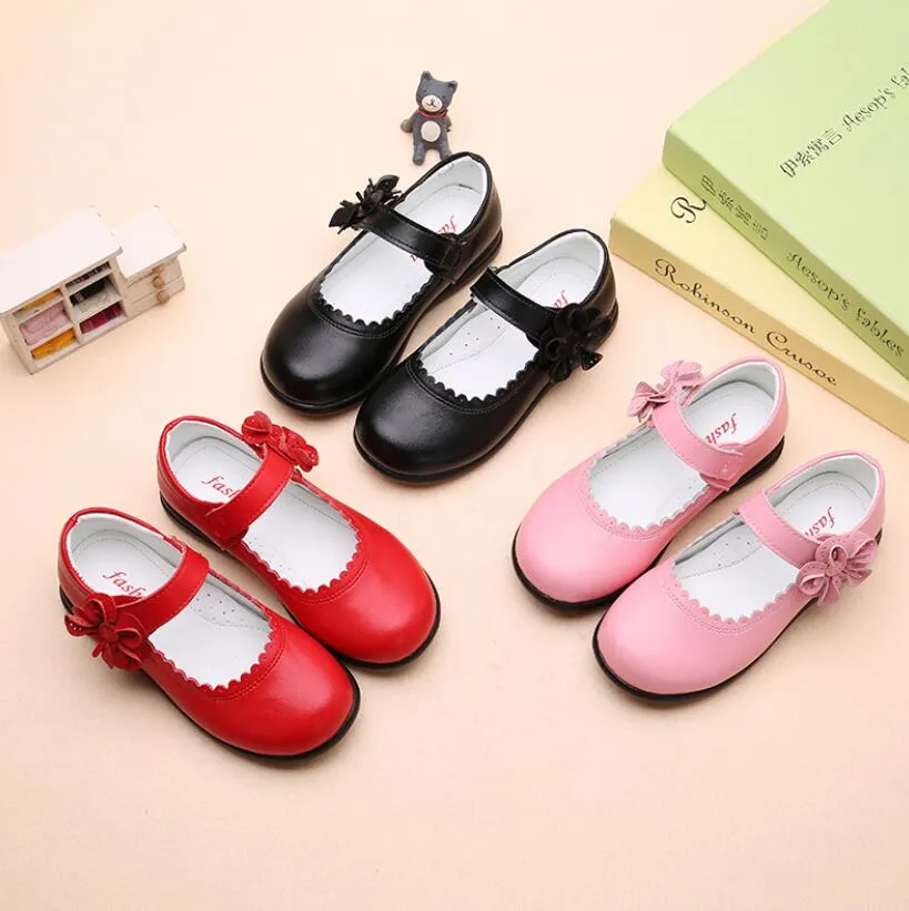 Girls Leather Shoes for Children Wedding Dress Princess School Shoes