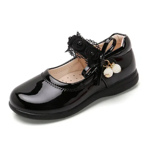 Girls Leather Shoes for Children Wedding Dress Princess School Shoes