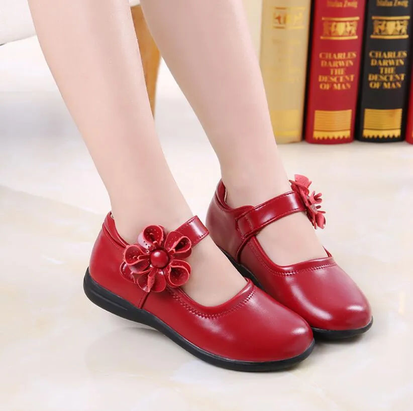 Girls Leather Shoes for Children Wedding Dress Princess School Shoes