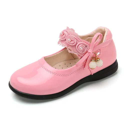 Girls Leather Shoes for Children Wedding Dress Princess School Shoes