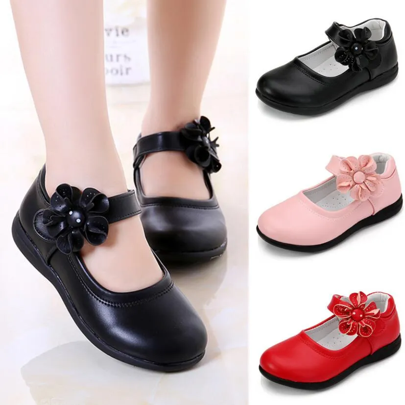 Girls Leather Shoes for Children Wedding Dress Princess School Shoes