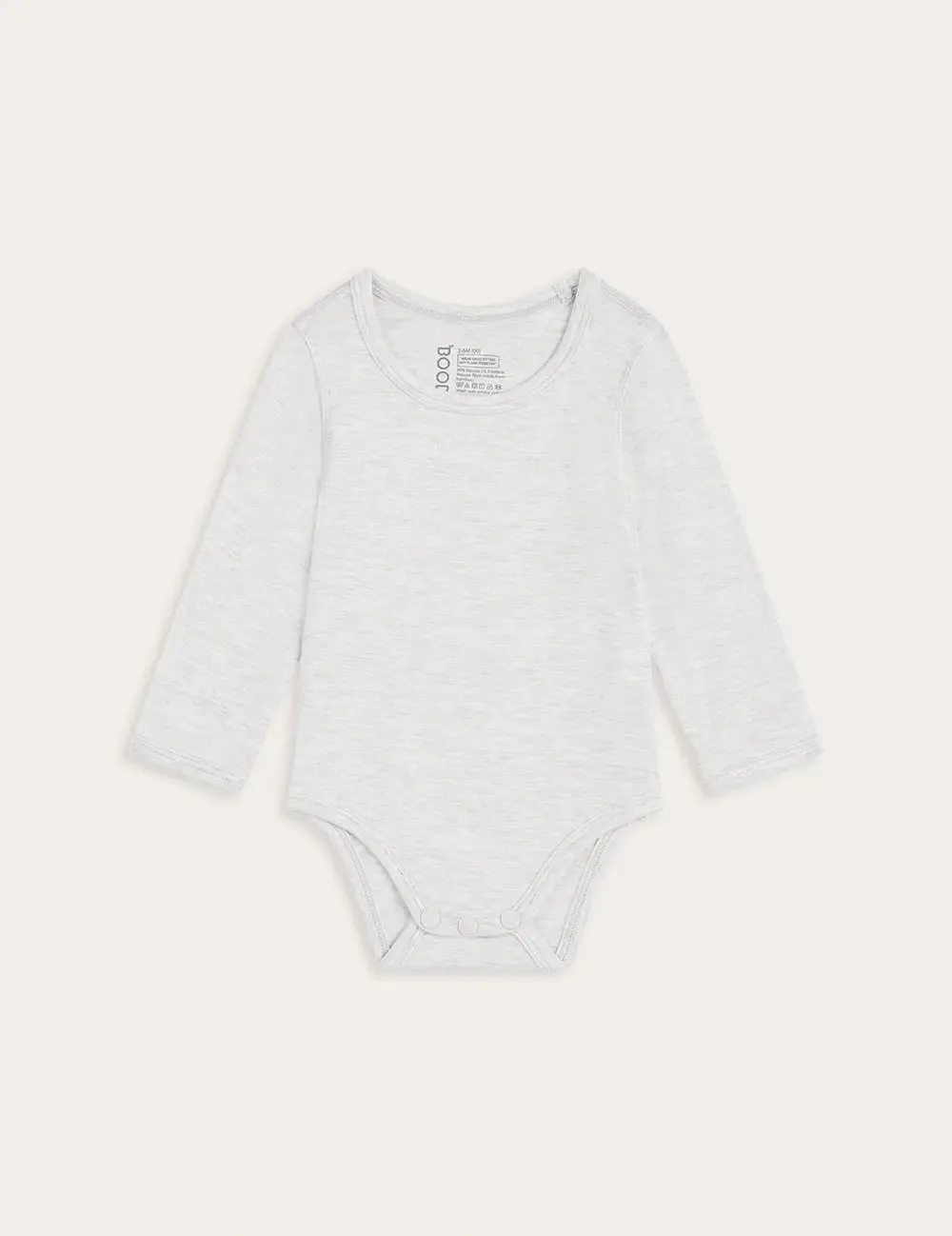 Heather Grey Baby Long Sleeve Bamboo Bodysuit