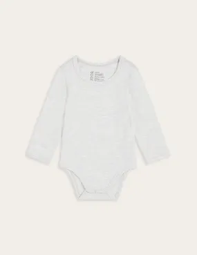 Heather Grey Baby Long Sleeve Bamboo Bodysuit