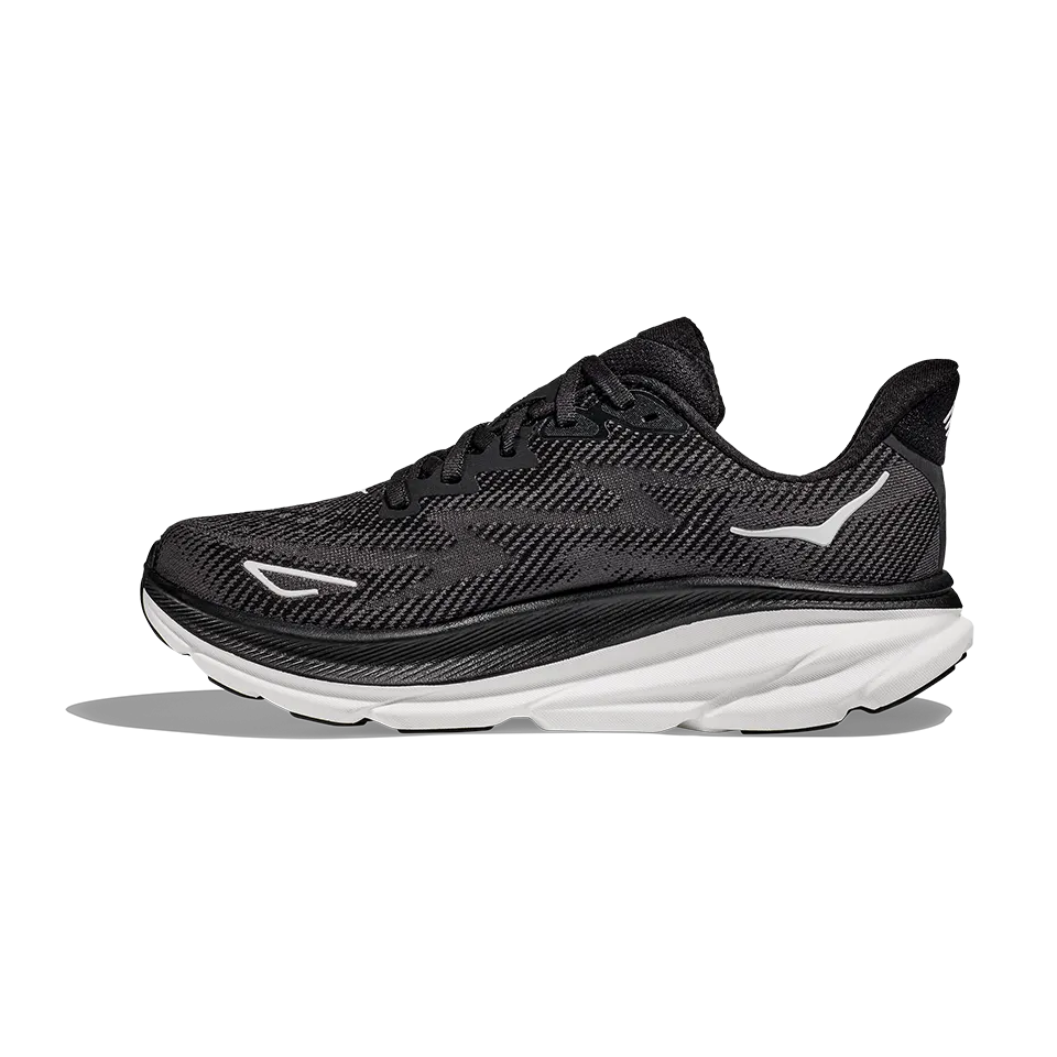 HOKA Men's Clifton 9 Wide Black/White