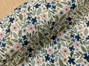 Indigo floral Cotton Jersey Fabric