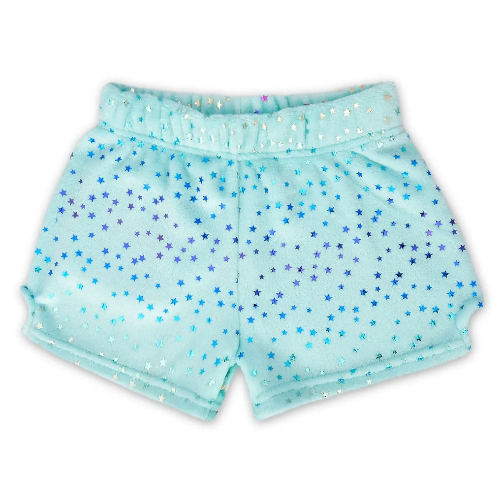 Iscream Blue Foil Stars Plush Shorts