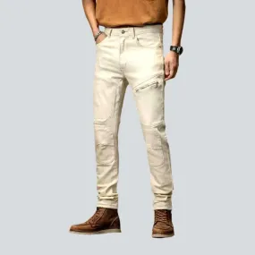 Mid-waist men's biker jeans